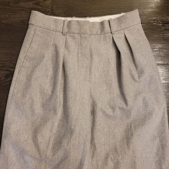 Aritzia Babaton The Next Pants Gray Pleated Wool Cashmere Blend Trousers Size 6 - Picture 2 of 11
